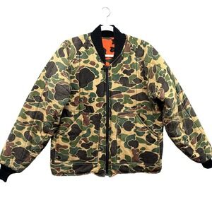 Vintage American Field Jacket Mens Medium Camouflage Reversible Hunting Camo USA